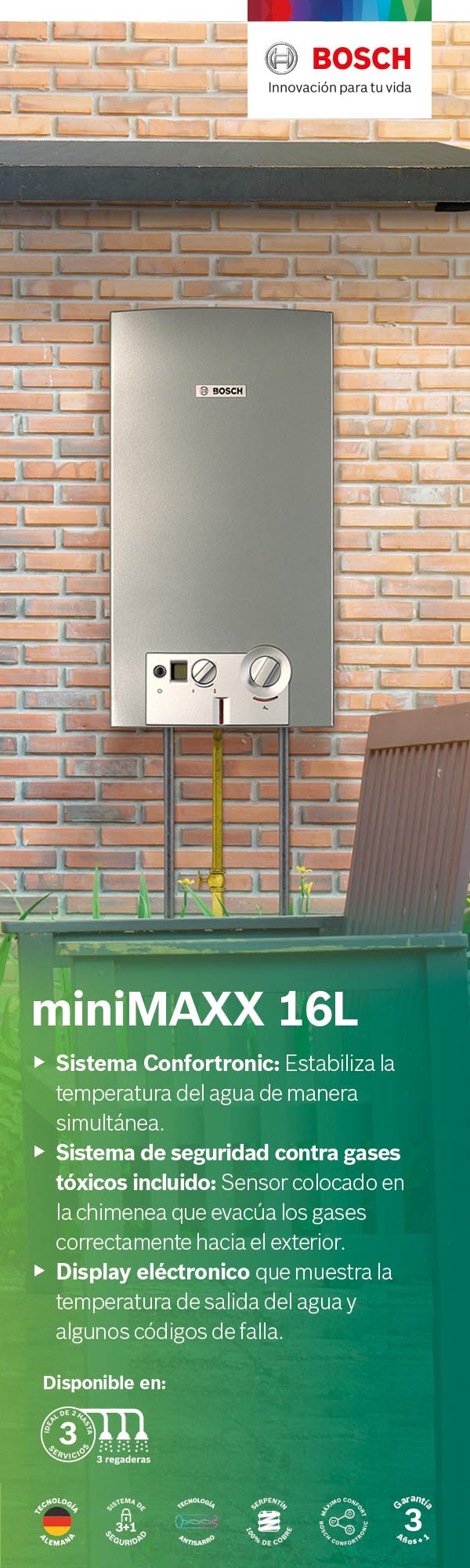 Calentadores de Agua Instantaneo Bosch Minimaxx Home Depot México
